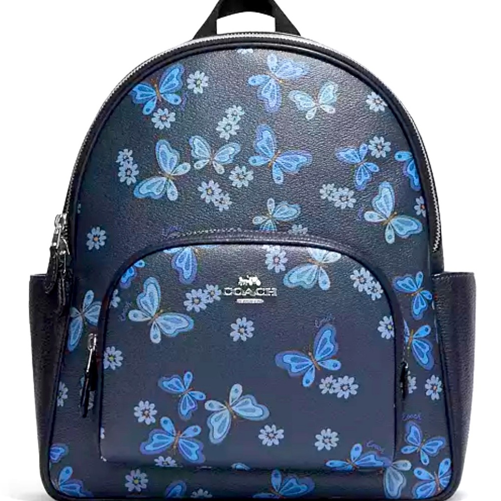COACH NEW Court Backpack With Lovely Butterfly Print please make offers 🦋💙 - Picture 1 of 7